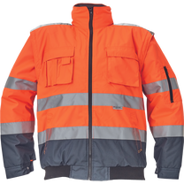 Darba jaka vīriešu Cerva Clovelly, oranža krās./zilimelns krās., 3XL izmērs