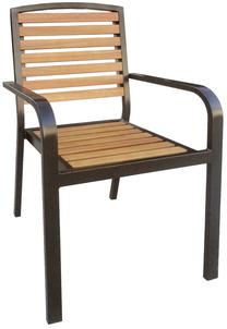 Lauko kėdė Home4you Dalya 13587, juoda sp./medžio sp., 56 cm x 56 cm x 93.5 cm