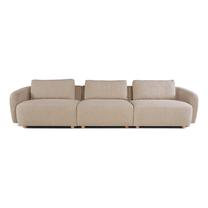 Sofa Domoletti Tiva, kreminė sp./taupe sp., 310 x 90 cm x 70 cm