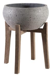 Puķu pods Home4you, kompozītmateriāls, Ø 54 cm, pelēka krās.
