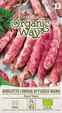 Семена Organic Way, фасоль Borlotto Lingua Di Fuoco Nano, 7 г