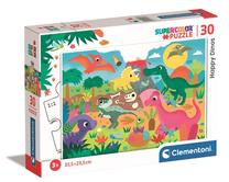 Dėlionė Clementoni Super Color Happy Dinos 20267, 33.5 cm x 23.5 cm, 30 vnt., įvairių spalvų