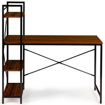Rakstāmgalds un plaukts ModernHome Loft HG-04 BLACK, 60 cm x 120 cm, 120 cm, brūna krās./melna krās.