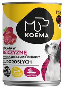 Mitrā barība (konservi) suņiem Koema Venison, brieža gaļa, 0.4 kg