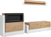 Sekcija ASM Queens Queens, ąžuolo sp./balta sp., 290 cm x 45 cm x 150 cm