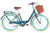 Dviratis miesto Dorozhnik LUX, 26 ", 17'' rėmas, mėlyna sp., su krepšeliu