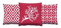 Dekoratyvinė pagalvėlė Mioli Decor Set, balta sp./raudona sp., 43 cm x 43 cm, 3 vnt.
