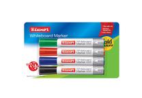 Valge tahvli marker Luxor 3650/4BC, 1 - 3 mm, sinine v./must v./punane v., 4 tk