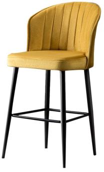 Kėdžių rinkinys Kalune Design Rubi 107BCK1123, juoda sp./geltona sp., 42 cm x 52 cm x 97 cm, 4 vnt.
