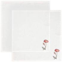 Servetėlė kvadratinė Homla Meadow Flowers, balta sp./raudona sp., 45 x 45 cm, 2 vnt.