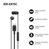 Laidinės ausinės Sony IEREX15CB.CE7, juoda sp.