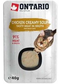 Mitrā kaķu barība Ontario Tasty Meat In Broth Chicken Creamy Soup, vistas gaļa, 0.04 kg