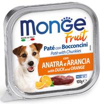 Влажный корм для собак Monge Fruit, мясо утки, 0.1 кг