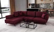 Kampinė sofa Larde Velvetmat 25, tamsiai violetinė sp., kairinė, 191 x 276 cm x 90 cm