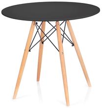 Stalas Homede Tebe, ąžuolo sp./juoda sp., 85 cm x 85 cm x 72 cm