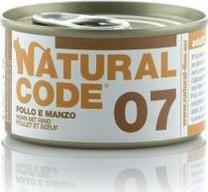 Mitrā kaķu barība Natural Code VAT013196, liellopa gaļa/vistas gaļa, 0.085 kg