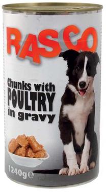 Märg koeratoit Rasco Chunks Poultry in Gravy, linnuliha, 1.24 kg