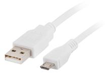 Vads Lanberg USB-A - microUSB CA-USBM-10CC USB 2.0 A male, Micro USB 2.0 B male, 0.5 m, balta krās.