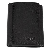 Maks Zippo Saffiano Tri-fold, melna krās.