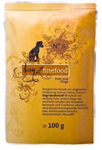 Mitrā barība (konservi) suņiem Dogz Finefood N.08 Turkey & Goat, tītara gaļa/dārzeņi, 0.1 kg