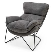Krėslas Nerval, juoda sp./tamsiai pilka sp., 72 cm x 91 cm x 78 cm