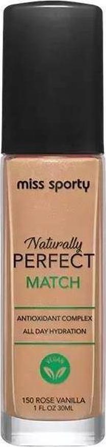 Skystas makiažo pagrindas Miss Sporty Naturally Perfect Match, 150 rose vanilla, 30 ml