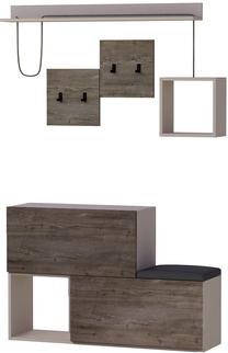Priekšnama mēbeļu komplekts Kalune Design Haldon, iekštelpu, gaiši brūna krās./tumši brūna krās.