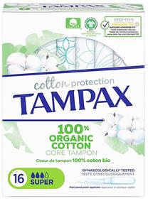 Higieniniai tamponai Tampax Organic Cotton, Super, 16 vnt.