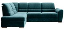 Kampinė sofa Siber Lukso 39, žalia sp., kairinė, 186 x 270 cm x 93 cm