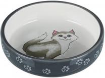 Dubenėlis gyvūnui Trixie Short Nosed Cat Bowl, 0.3 l, 15 cm x 15 cm, balta sp./pilka sp.