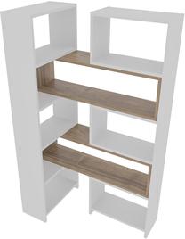 Pastatoma lentyna Kalune Design Poyraz 875ZNA4624, balta sp./riešuto sp., 150 cm x 163.5 cm x 22 cm