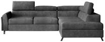 Kampinė sofa Kairos Dora 95, pilka sp., dešininė, 197 x 265 cm x 95 cm