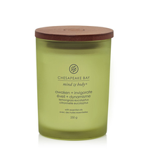 Свеча, ароматическая Chesapeake Bay Mind & Body Awaken + Invigorate, 50 - 82 час, 0.250 г, зеленый цв.