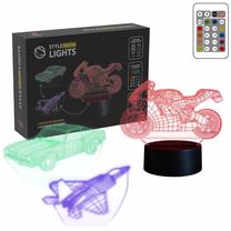 Dekoracija Manta 3D Vehicles 2 su LED apšvietimu, 16 cm, 17.5 cm, įvairių spalvų