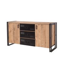 Komoda Kalune Design Cosmo Rio, ruda sp./juoda sp., 80 cm x 160 cm x 45 cm
