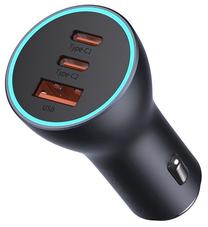 Automobilinis įkroviklis Baseus CCJDZ65, USB Type C/USB Type A, juoda sp., 65 W