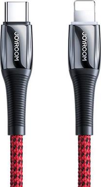 Kabelis Joyroom, Lightning/USB Type-C, juoda sp./raudona sp., 20 W