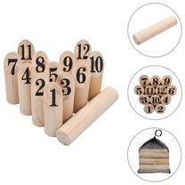 Игра для улицы VLX Number Kubb, коричневый цв.