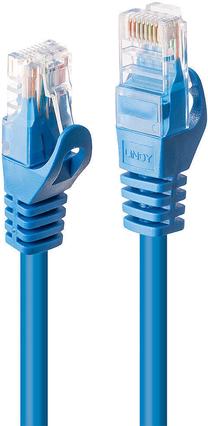 Сетевой кабель Lindy Cat.6 U/UTP RJ-45, RJ-45, 0.3 м, синий цв.