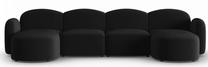 Sofa Micadoni Home Blair Panoramic Velvet, juoda sp., 350 x 155 cm x 80 cm