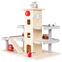 Автомобильная стоянка EcoToys, коричневый цв./белый цв./красный цв.