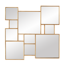 Spogulis Miloo Kalani, stiprināms, 100 cm x 100 cm, zelta krās.