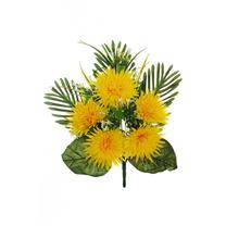 Dirbtinių gėlių puokštė, geltona sp./žalia sp./įvairių spalvų, 50 cm