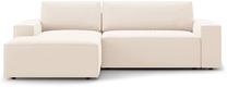 Kampinė sofa - lova Micadoni Jodie Bluvel 22, šviesiai smėlinė, kairinė, 246 x 151 cm x 86 cm