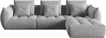 Modulinė sofa Micadoni Home Bloom Velvet, pilka sp., 332 x 216 cm x 95 cm