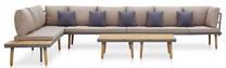Āra mēbeļu komplekts VLX 8-Seater Lounge Set, pelēks krās./brūns krās., 8 sēdvietas