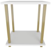 Kavos staliukas Kalune Design Gurnee, aukso sp./balta sp., 35 cm x 44.6 cm x 48.2 cm