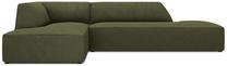Kampinė sofa Micadoni Home Ruby Modular 4 Seats, tamsiai žalia sp./žalia sp., kairinė, 273 x 180 cm x 69 cm