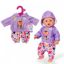 Комплект одежды для куклы Zapf Creation Baby born Hoodie Outfit 837306, фиолетовый цв./многоцветный