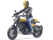 Žaislinis motociklas Bruder Scrambler Ducati Full Throttle 63053, juoda sp./geltona sp.